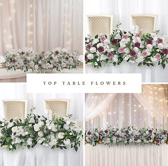 Artificial top table arrangement with a choice of coloured roses