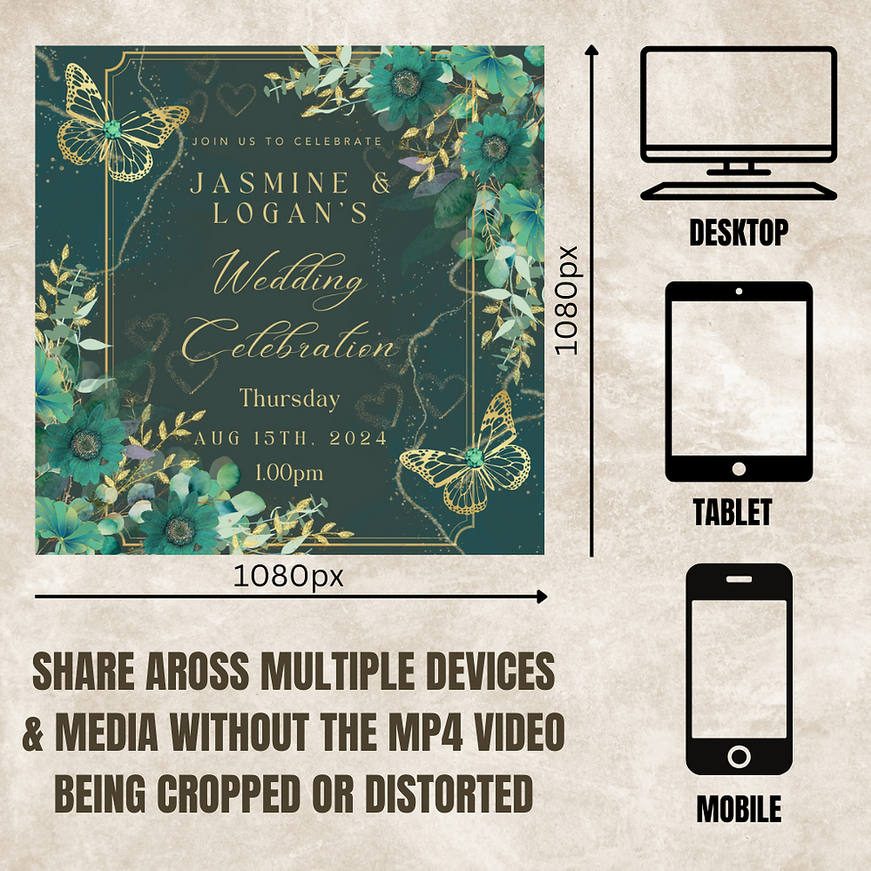 Thumbnail: Emerald Green & Gold Wedding Invitation