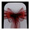 Thumbnail: A Burgundy sheer organza sash designed to complement our lycra chair cover hire, adding a touch of elegance to any setting.