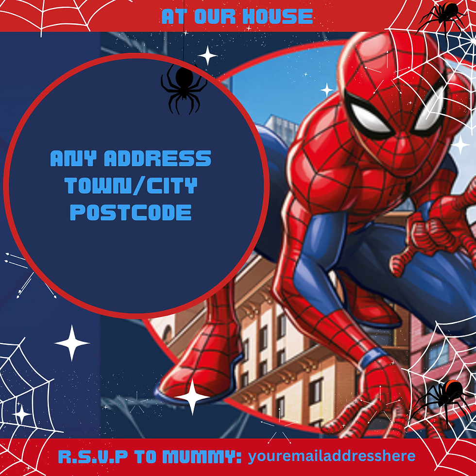 Thumbnail: Spiderman digital birthday invitation, personalised video, add your own photo or video