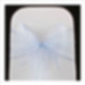 A Sky Blue sheer organza sash designed to complement our lycra chair cover hire, adding a touch of elegance to any setting.