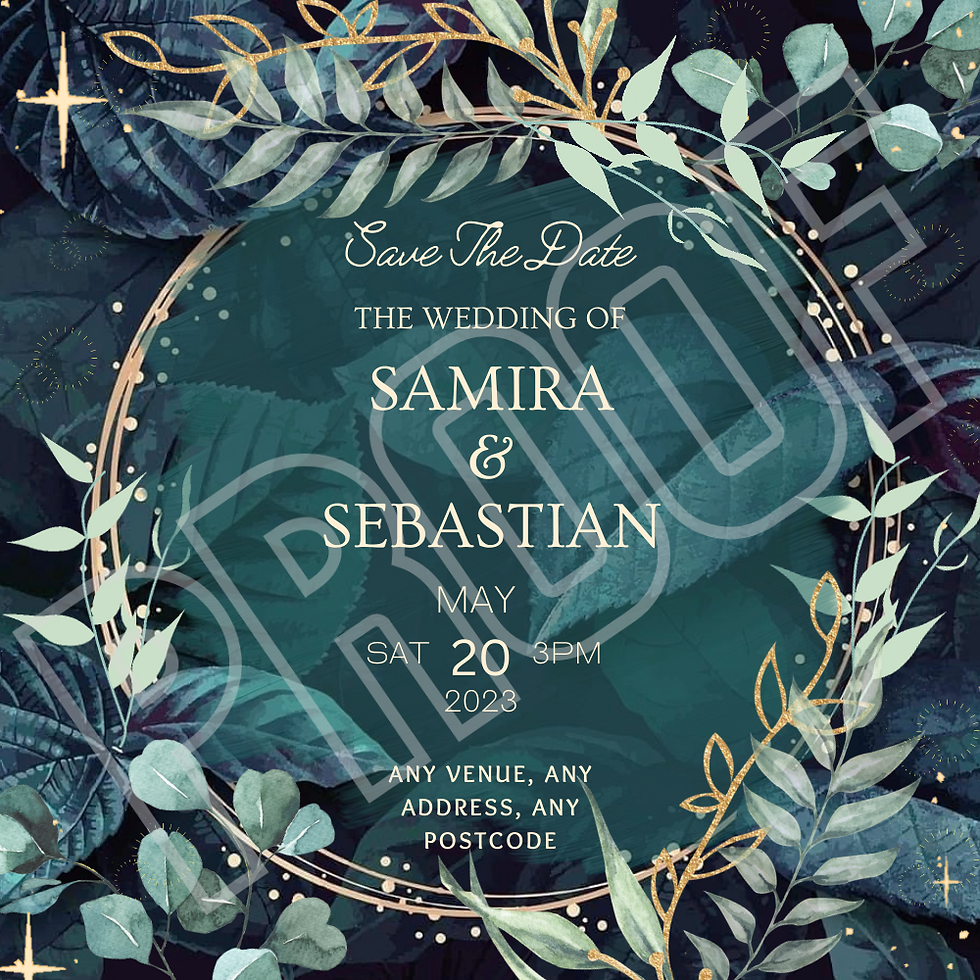 Green & Black Wedding/Anniversary Invitation