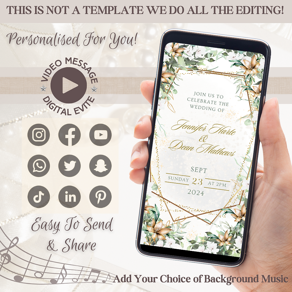 Thumbnail: Gold Luxury Mobile Wedding Invitation