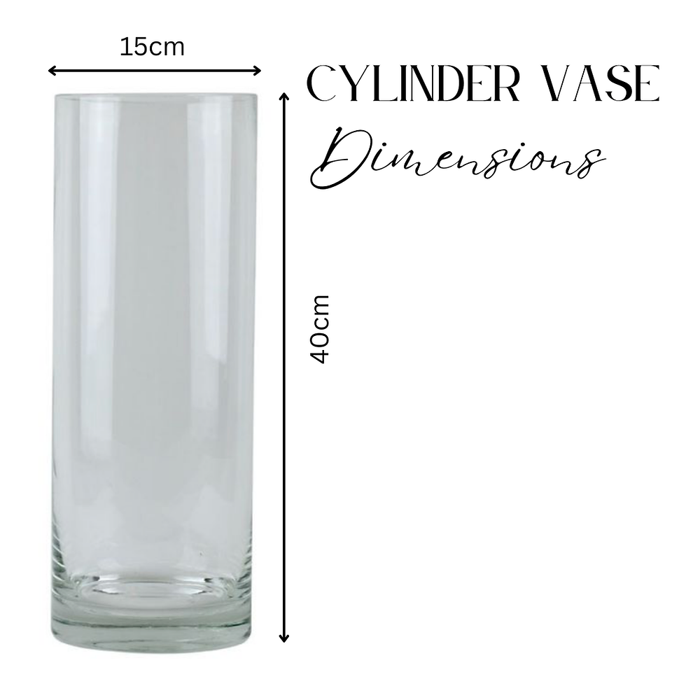 A 40cm tall cylinder vase ideal for displaying beautiful floral arrangements and candles.