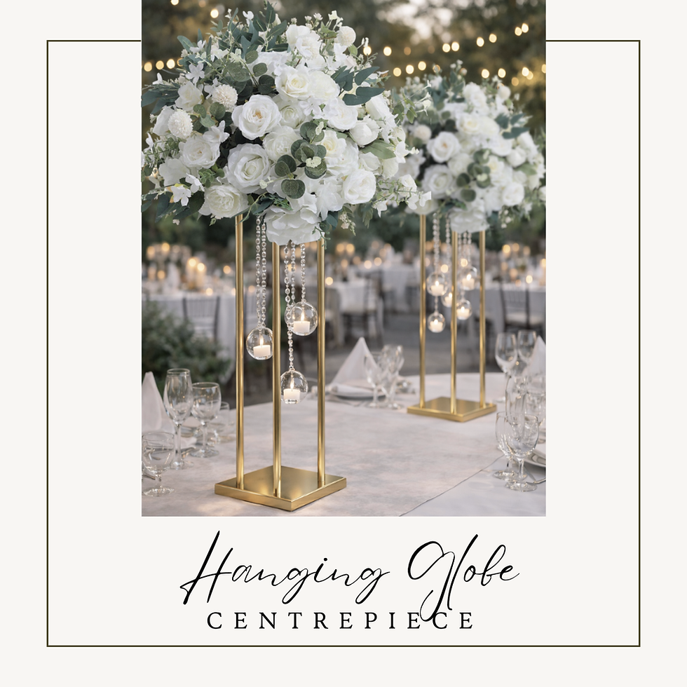 Hanging Globe centrepiece with artificial florals