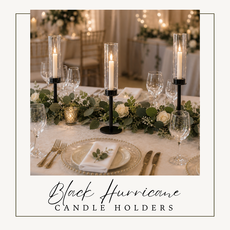 Thumbnail: Black Hurricane tea light candle holders with LED candles