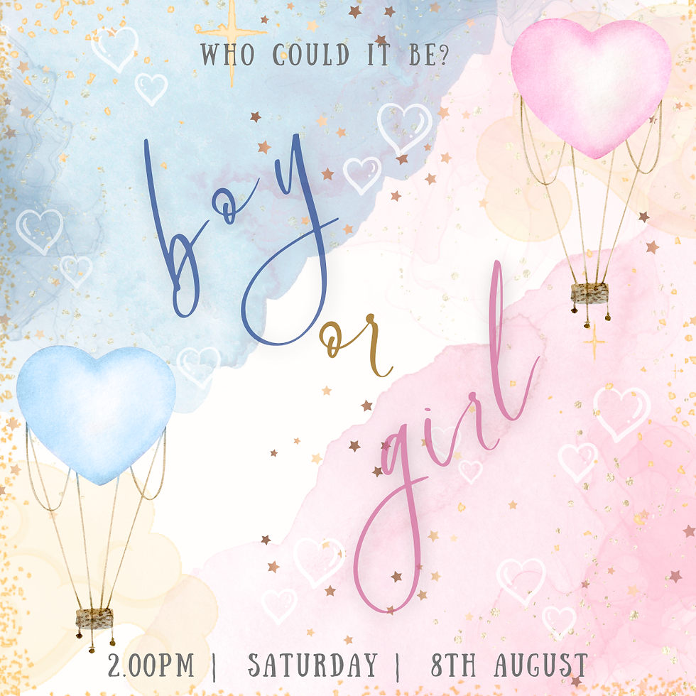 Thumbnail: Heart balloon gender reveal animated digital invitation