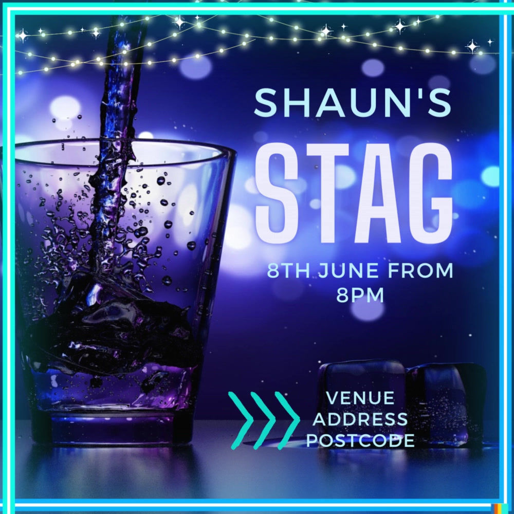 Neon, Stag Do Invitation