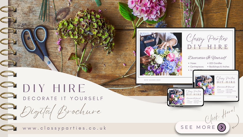 DIY Brochure for Wedding, Party & Event Hire, West Sussex & Hampshire