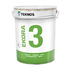 EKORA 3 este un grund mat Teknos pentru pereți și tavane interioare, potrivit pentru beton, tencuială, glet, cărămidă, lemn și plăci de construcție.