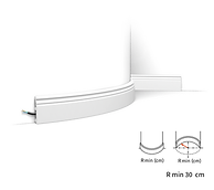 orac decor Cluj, plintă Orac, plintă duropolimer SX195, înălțime 8 cm, profil decorativ clasic, ideală pentru living și hol, cu canal pentru mascarea cablurilor, se poate vopsi cu orice tip de vopsea