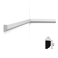 Profil decorativ P9050 din poliuretan, cu design minimalist (2.5 cm x 1.3 cm). Se montează ușor, poate fi vopsit cu orice tip de vopsea. Marcă Orac Decor, disponibil la Accent Decor Cluj și în rețeaua Orac Decor.