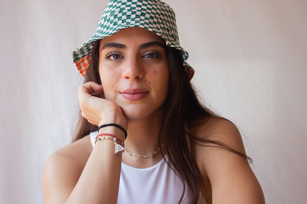 Miniatura: Bucket hat oliva reversible