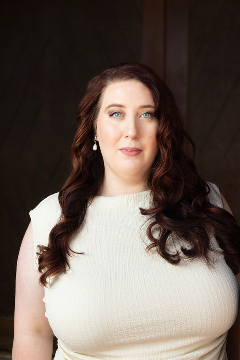 Aubrey Odle, mezzo-soprano in headshot photographed at Santa Fe Opera by Bronwyn Sharp