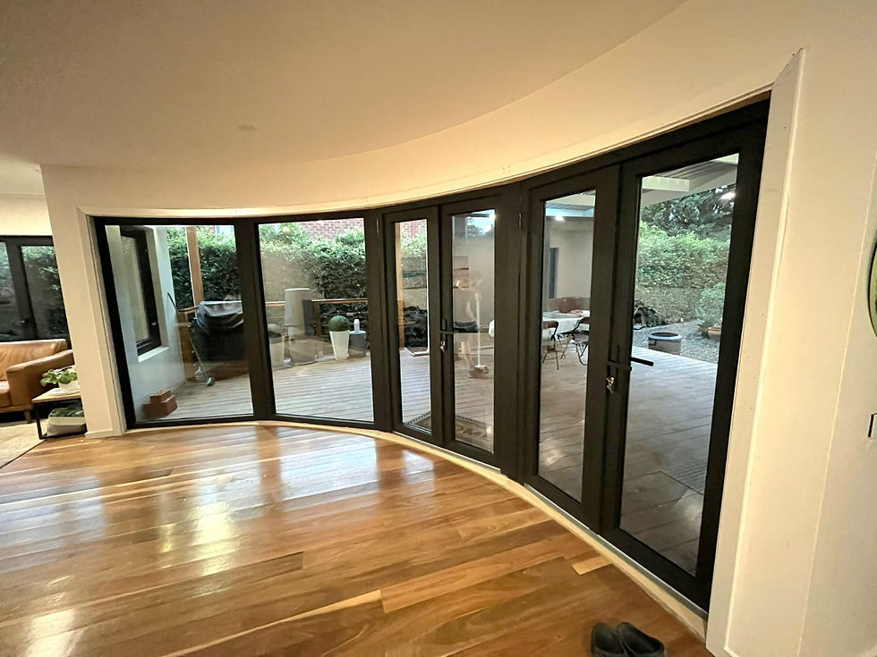 Eye-level view of modern double glazed window installed in a living room