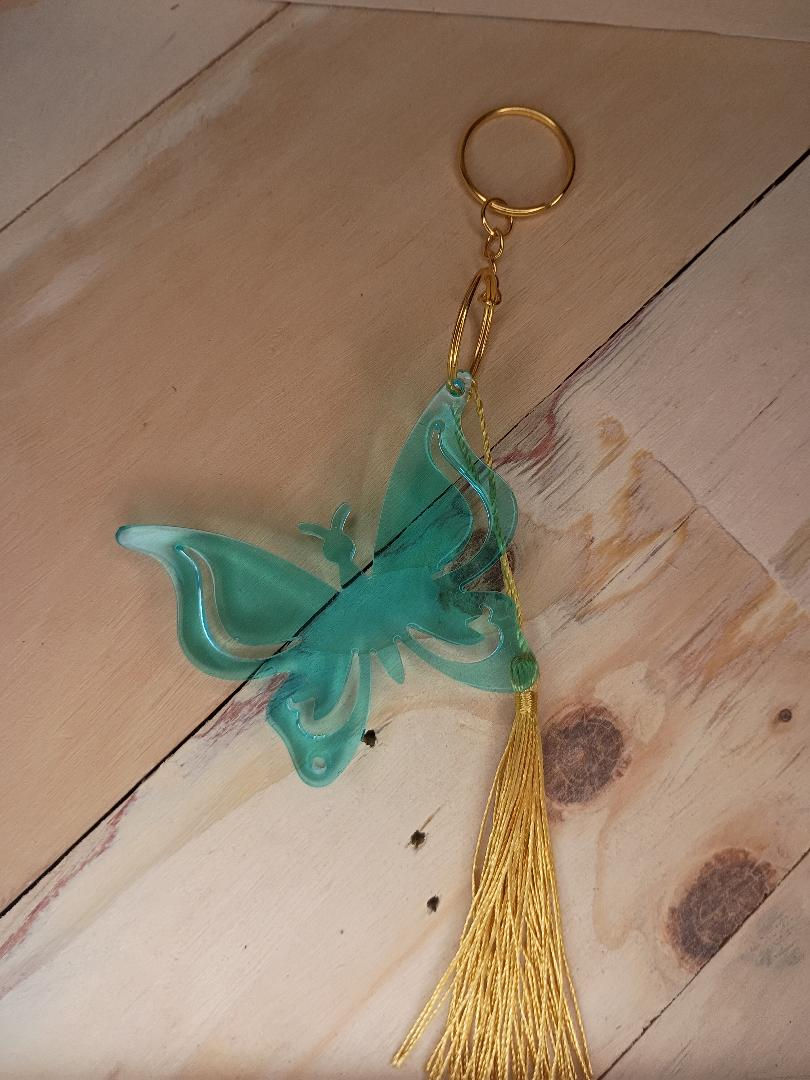Thumbnail: Light Blue Butterfly / Gold Tassel