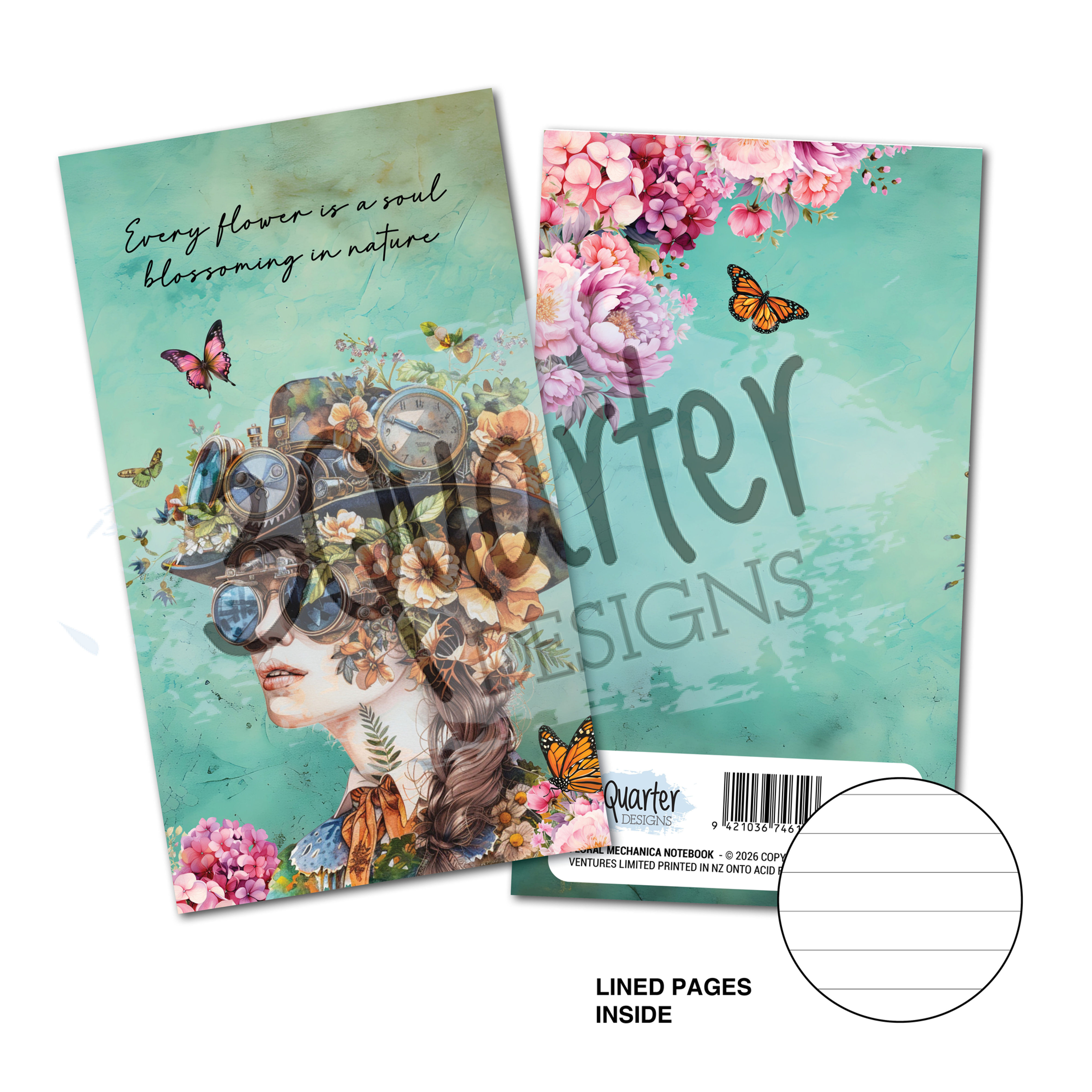 Floral Mechanica Mini Notebook May 2026