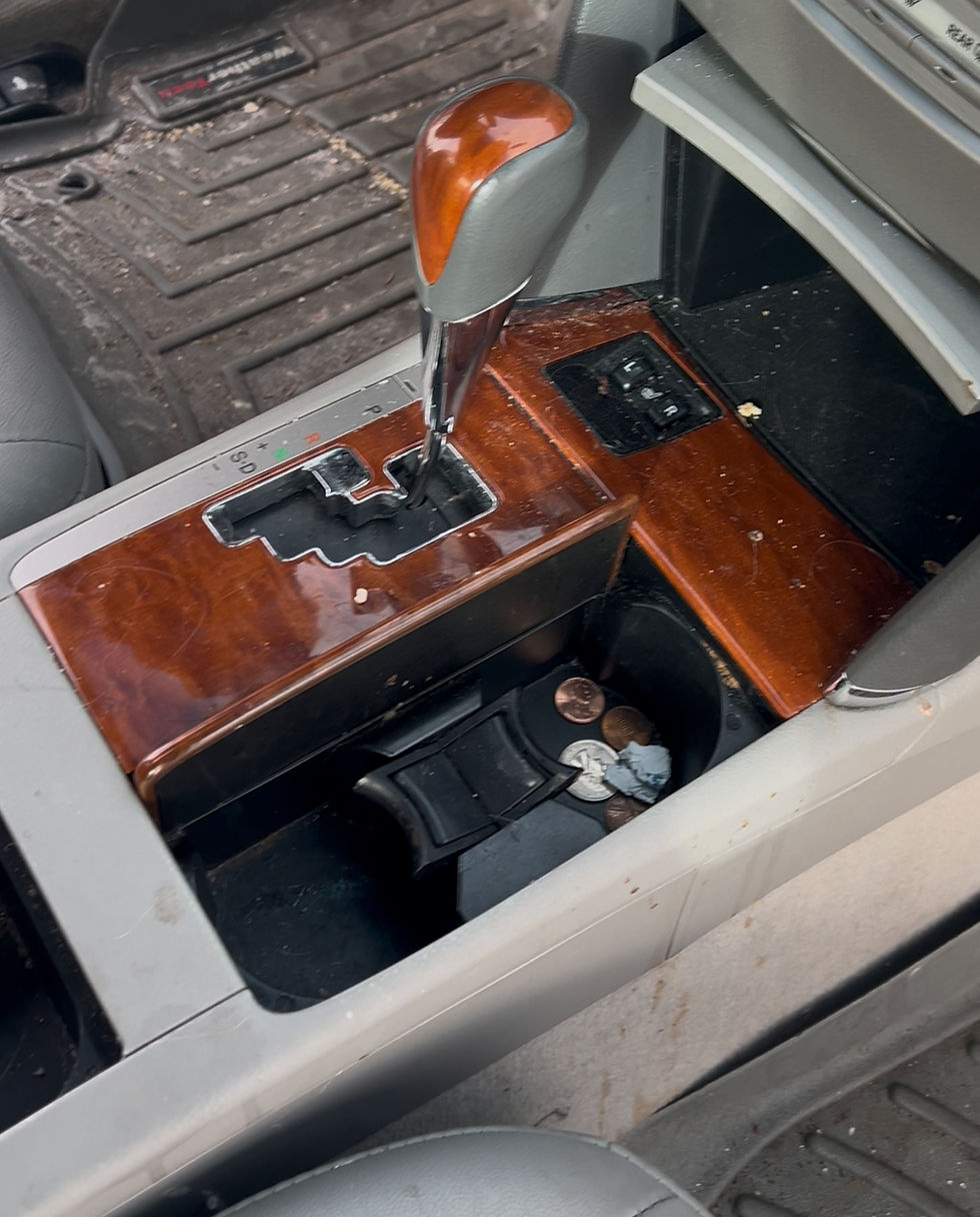 dirty center console