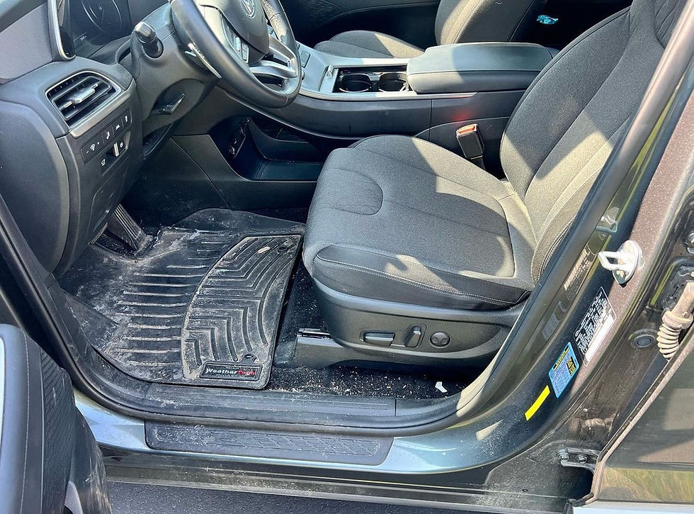 Dirty car interior. Interior auto detailing