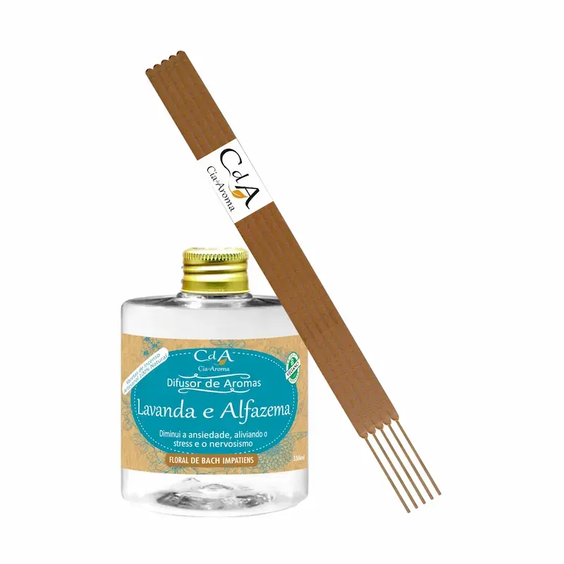 Difusor de Aromas – Lavanda e Alfazema 350ml c/ 10 Varetas de Madeira