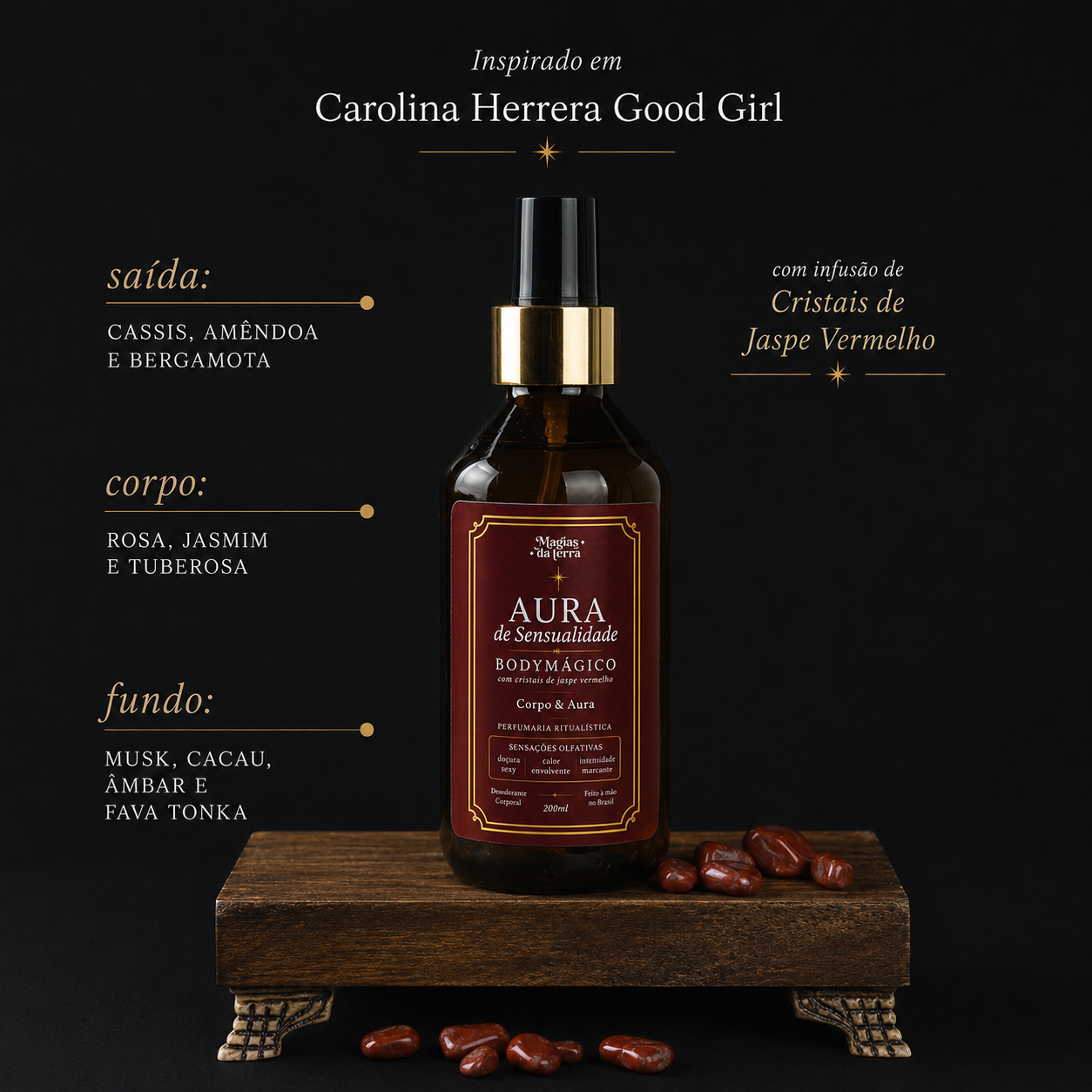 Body Splash Aura de Sensualidade Com Cristais