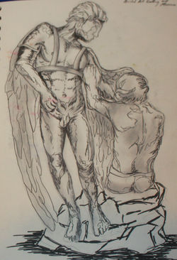 Observational Statue Drawing - Pencil and Ink