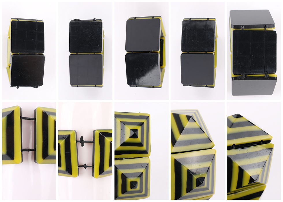 Thumbnail: 1980's Lucite Geometric Stretch Bracelet