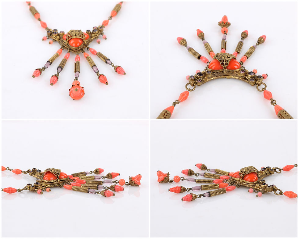 Thumbnail: Art Noveau c.1920's Czech Glass Bead Necklace