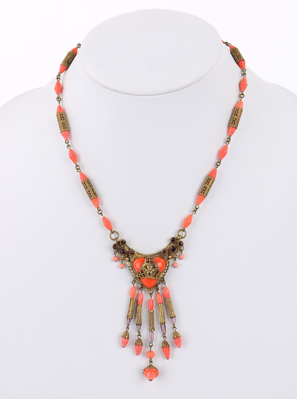 Thumbnail: Art Noveau c.1920's Czech Glass Bead Necklace