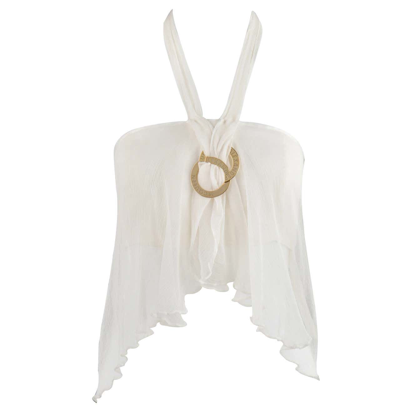 Alexander McQueen Silk Chiffon Halter Top