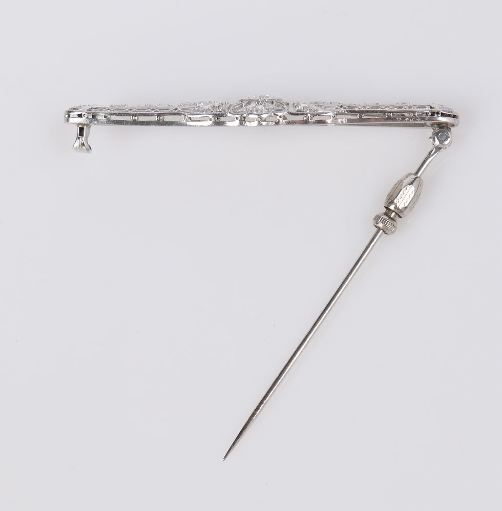Thumbnail: Antique Edwardian Diamond Platinum Bar Pin
