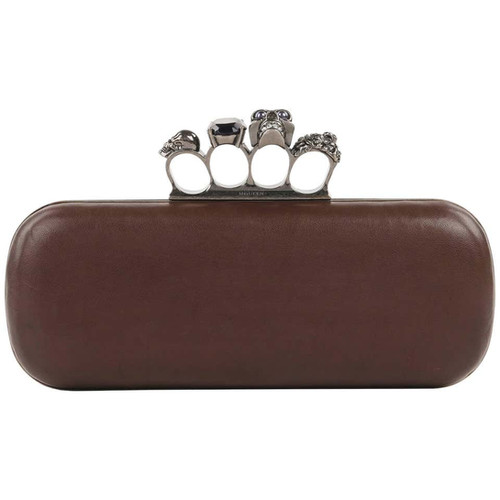Alexander McQueen Leather Knuckle Clutch FIFTH-MAIN