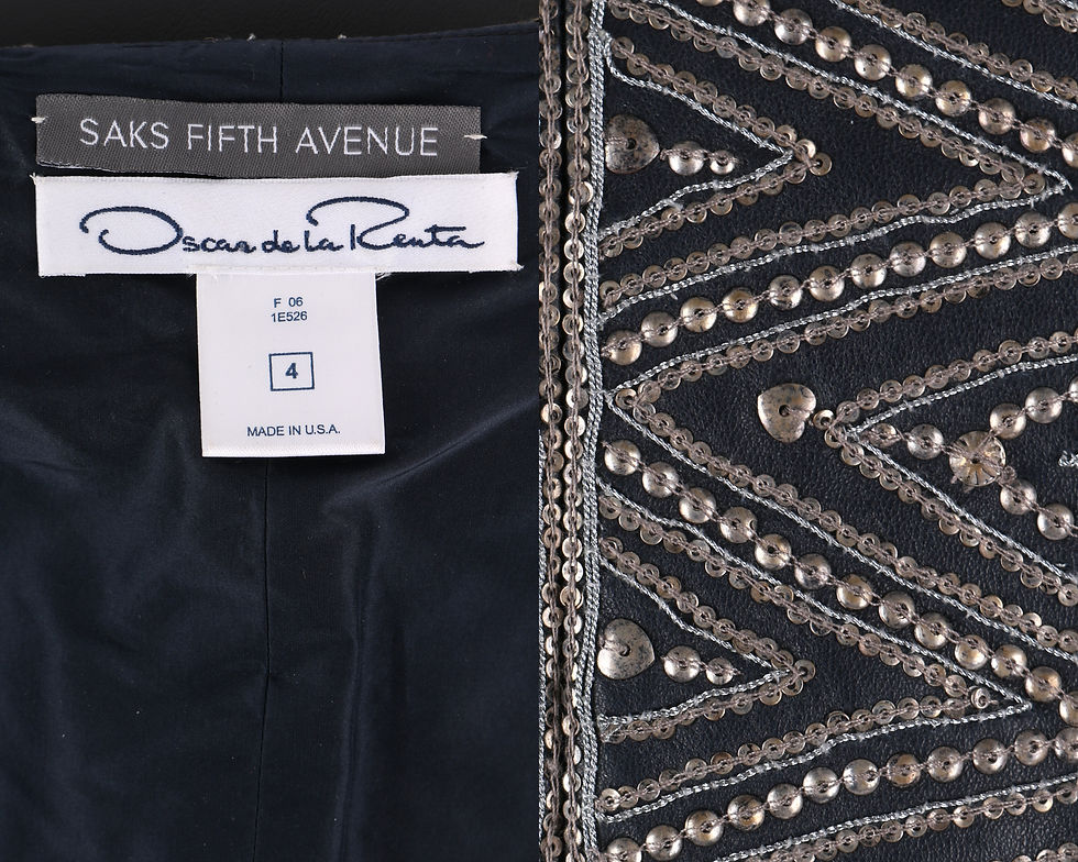 Thumbnail: Oscar De La Renta Embellished Leather Jacket
