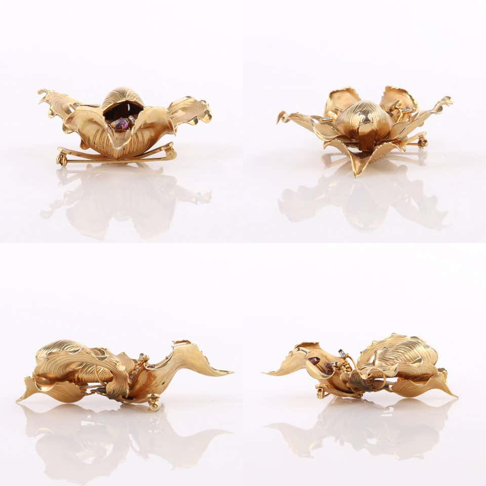 Thumbnail: c.1940's Iris Brooch & Petal Necklace Set