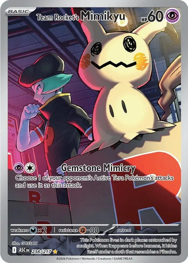 Team Rocket's Mimikyu 238/217 Pokemon Single Card SIR