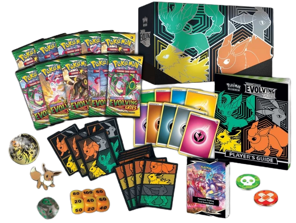 Pokemon Evolving Skies Elite Trainer Box and contents