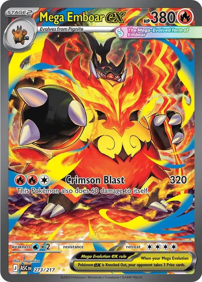 Mega Emboar Ex 273/217 Pokemon SIR card