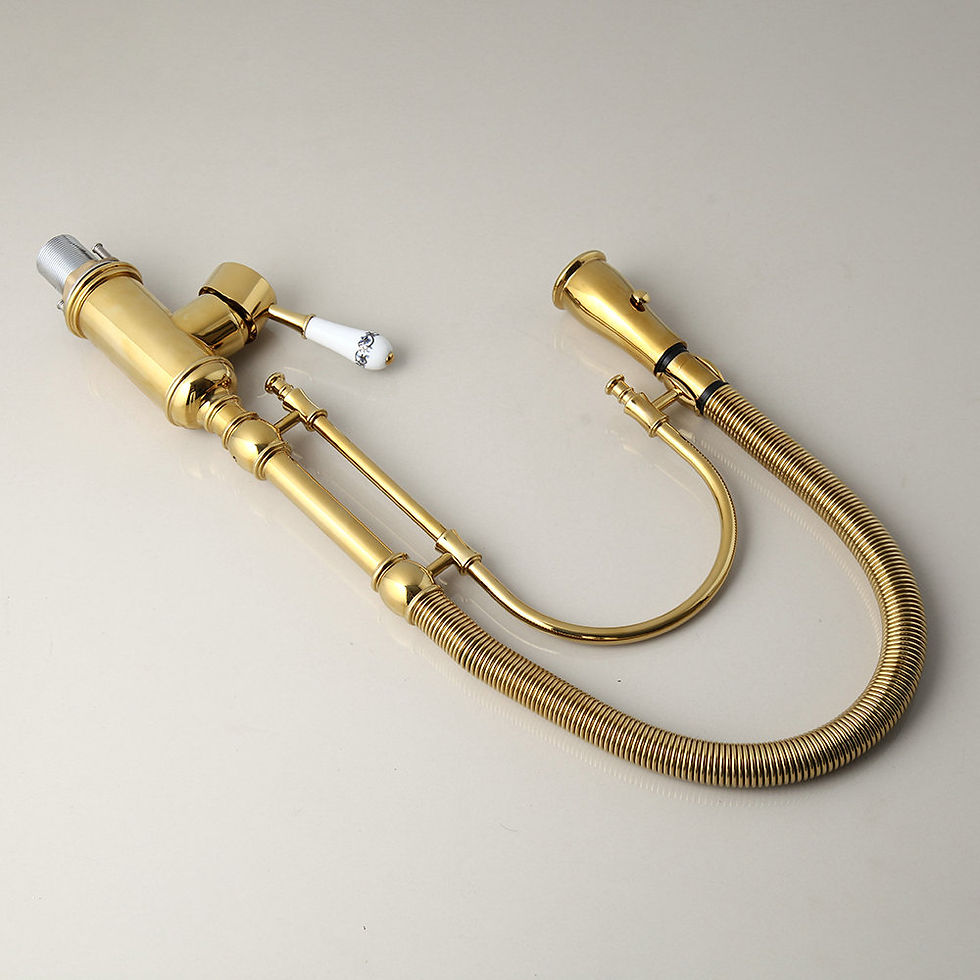 Thumbnail: OUBONI Goldene Überzogene Küche Wasserhahn Vessel Sink Swivel Wasserhahn Waschb