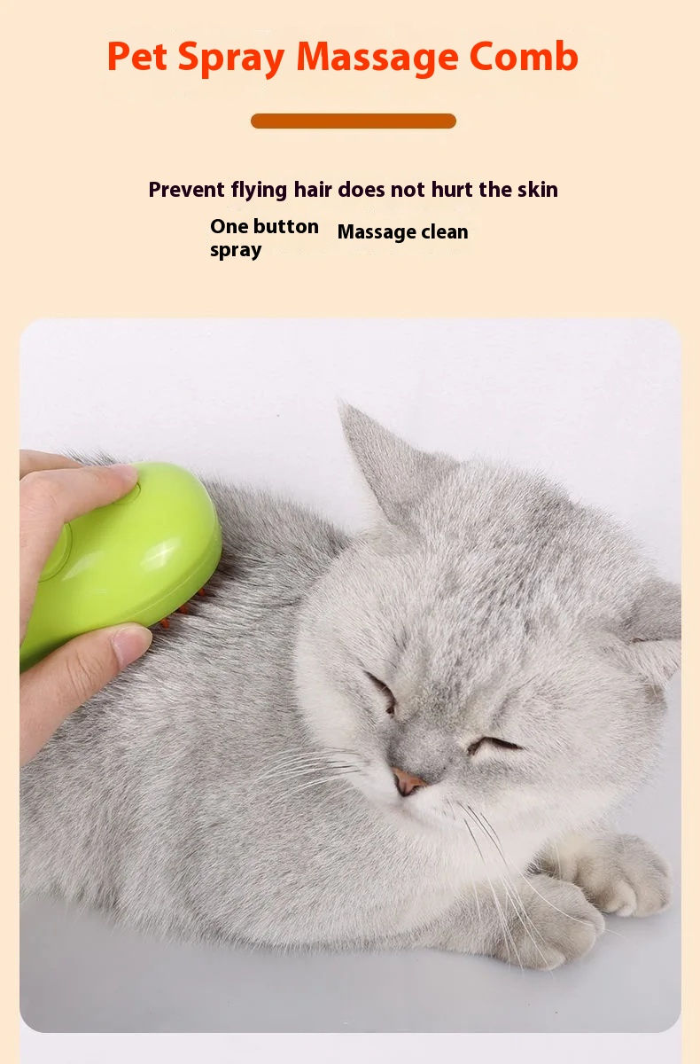 Thumbnail: Katze Dampf bürste dampfende Hunde bürste 3 in 1 elektrische Spray Katzen haar 