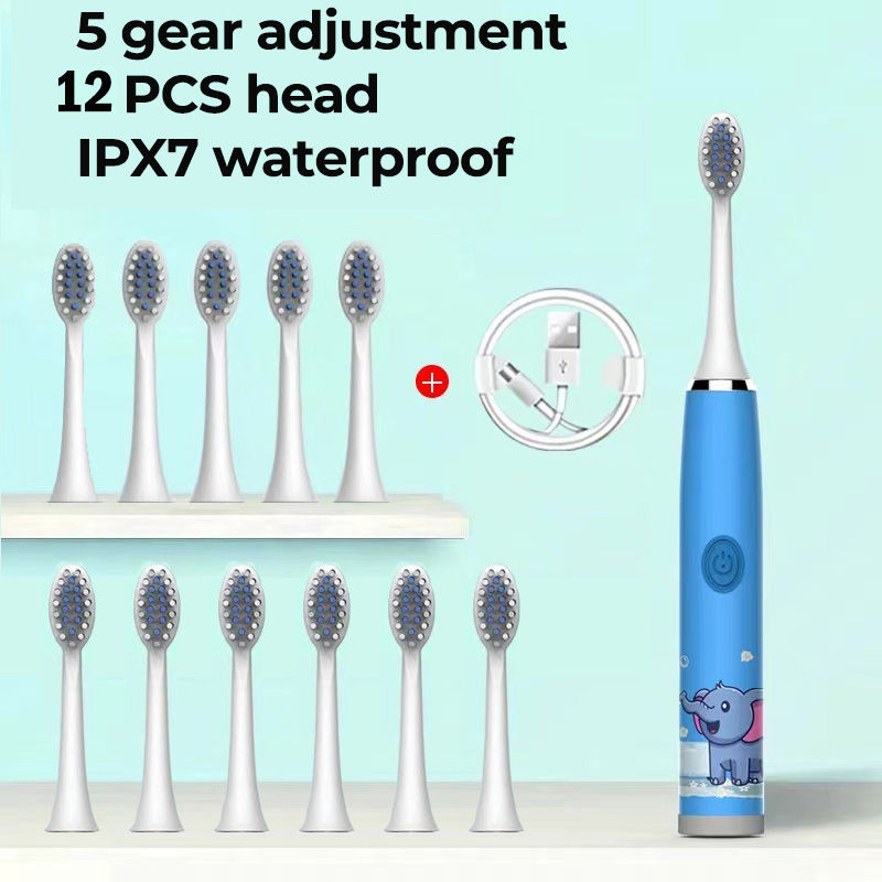 Thumbnail: Kinder elektrische Zahnbürste Cartoon Kinder mit Ersatz kopf Ultraschall ipx7 w