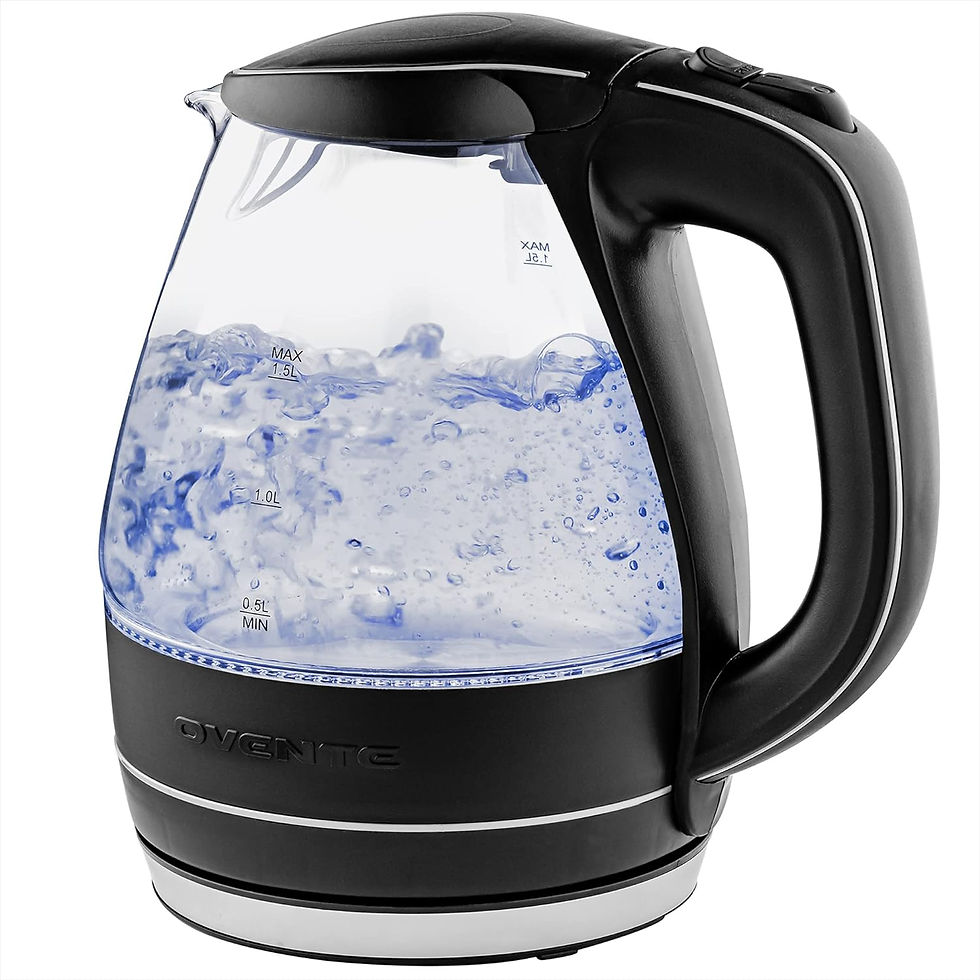 Thumbnail: OVENTE Elektrischer Wasserkocher aus Glas, Heißwasserkocher, 1,5 l, Borosilikat