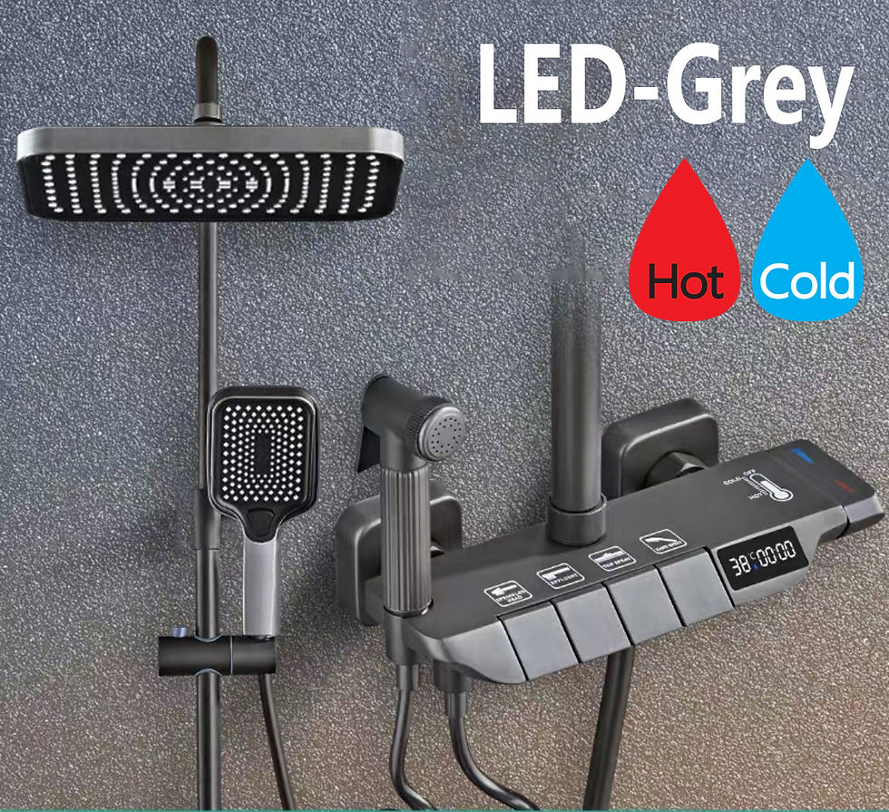 Thumbnail: Luxus Dusch armatur Set Smart LED Bad Temperatur Dusch sets Badewanne Wand misc