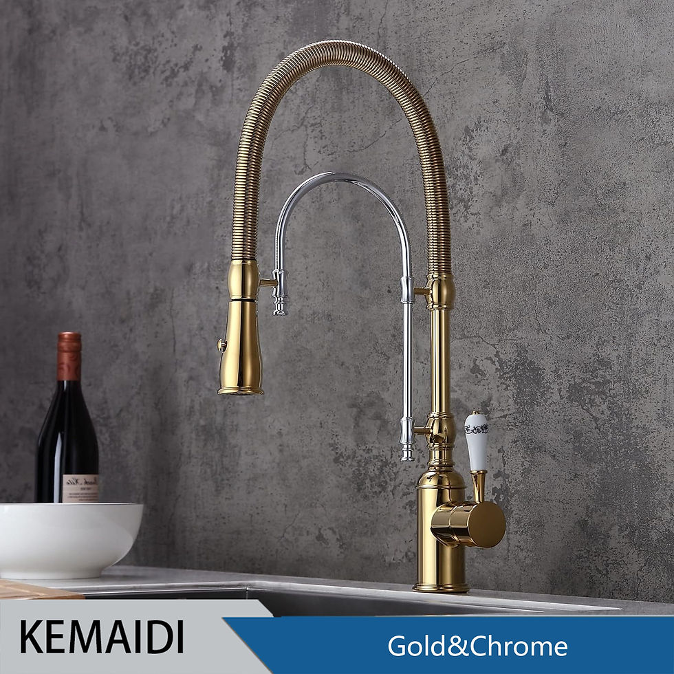 Thumbnail: Kemaidi Golden Spring Pull Down Küchen spüle Wasserhahn Heiß-und Kalt mischer K