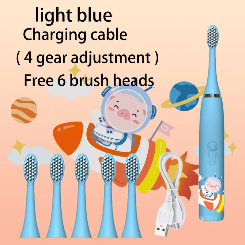 Thumbnail: Kinder elektrische Zahnbürste Cartoon Kinder mit Ersatz kopf Ultraschall ipx7 w