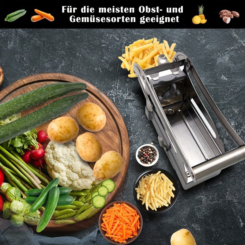 Thumbnail: Edelstahl Pommes Frites Slicer Gemüse Lebensmittel geschnittene Stücke Maschine