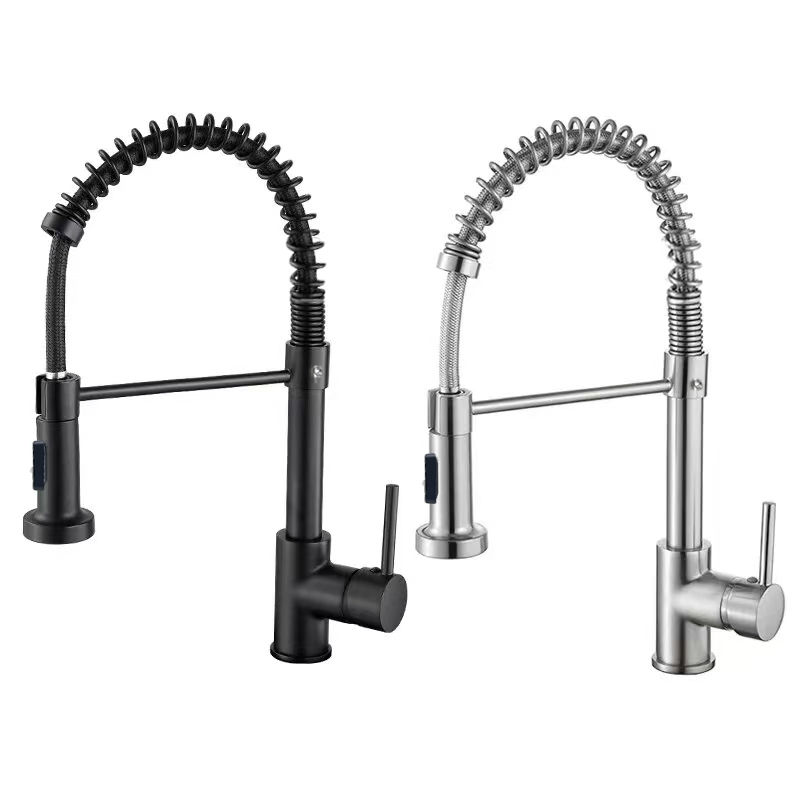 Thumbnail: Baokemo Küche Pull Down Feder Waschbecken Wasserhahn 360 Rotation heiß kalt Mis