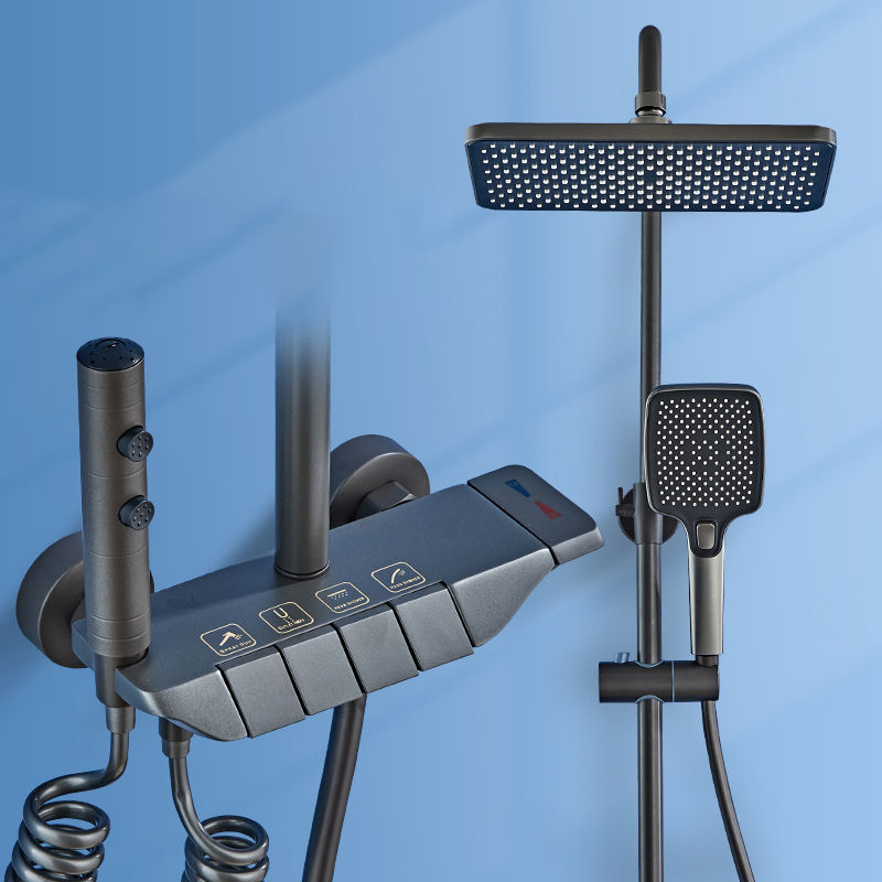 Thumbnail: LED digitales Badezimmer Dusch system Wasserhahn Wand Wasserfall Bad Wasserhähn
