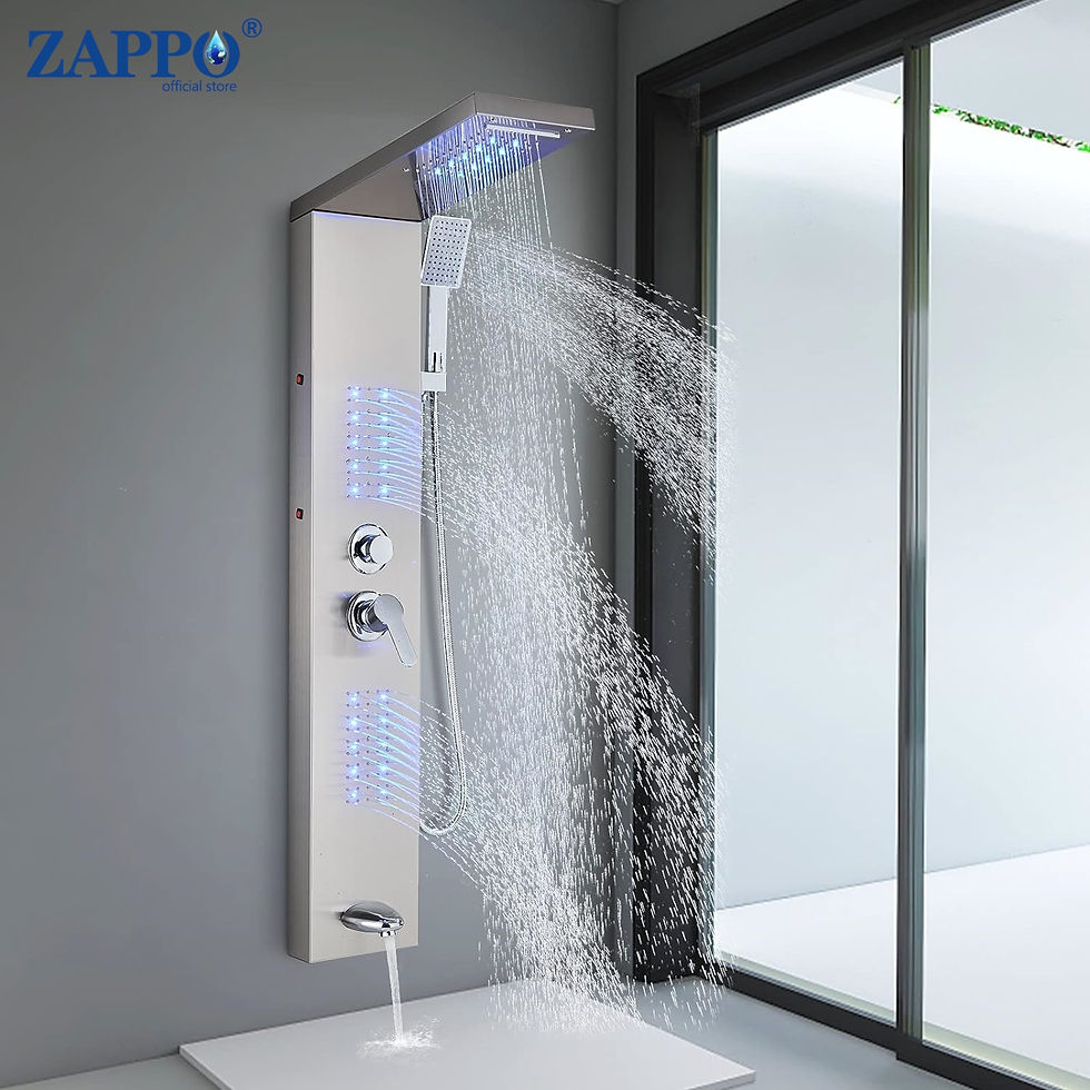 Thumbnail: Zappo dusch paneel turms ystem mit led niederschlag wasserfall kopf led ganzkör
