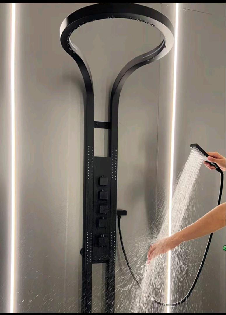 Thumbnail: 2024 tiktok heißer Verkauf schwarz Messing Kupfer Wand Multifunktion Bad Wasser