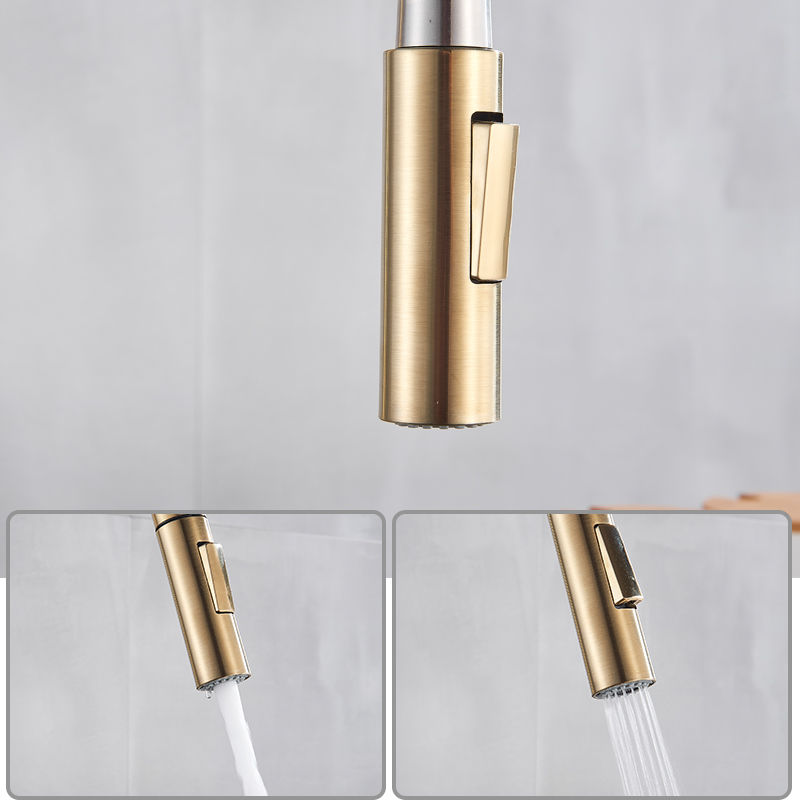 Thumbnail: Shbshaimy Nickel Gold Küchen armaturen Edelstahl Pull Down Stream Sprayer Deck 
